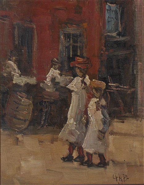 Georges Lemmen Girls strolling on the street china oil painting image